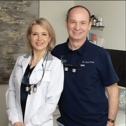 Dr. Ilona Fotek, DMD, MS, and Paul Fotek, DMD, MS, at Dental Healing Arts